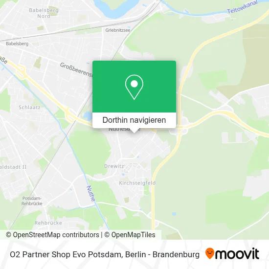 O2 Partner Shop Evo Potsdam Karte