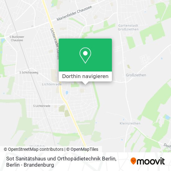 Sot Sanitätshaus und Orthopädietechnik Berlin Karte