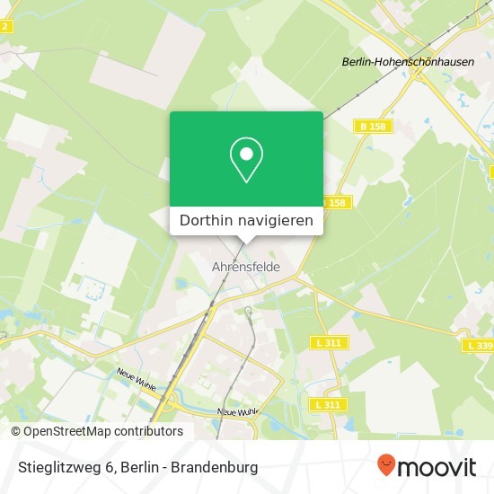 Stieglitzweg 6, 16356 Ahrensfelde Karte