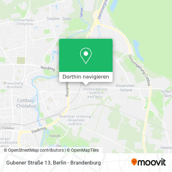 Gubener Straße 13 Karte