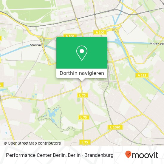 Performance Center Berlin, Britzer Damm 197 Karte