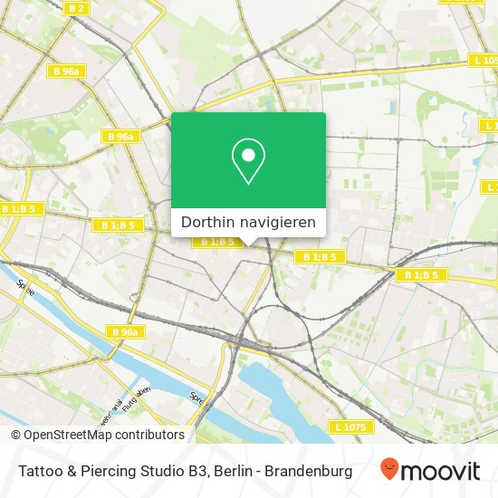 Tattoo & Piercing Studio B3, Frankfurter Allee 92 Karte