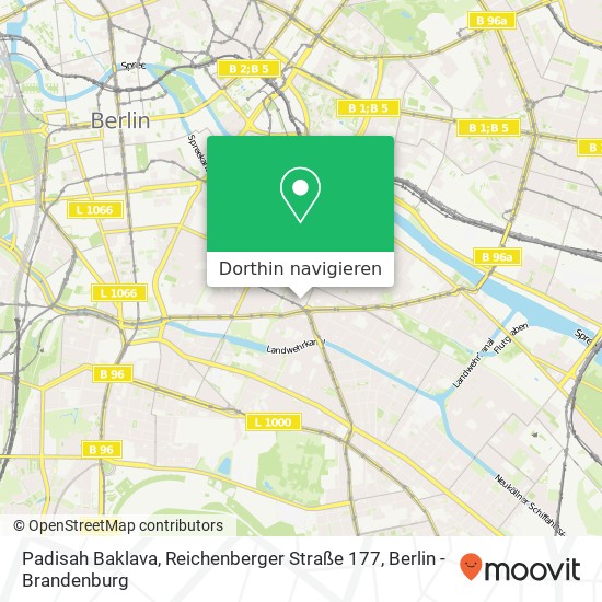 Padisah Baklava, Reichenberger Straße 177 Karte