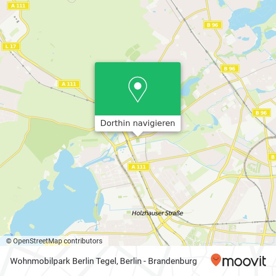 Wohnmobilpark Berlin Tegel Karte