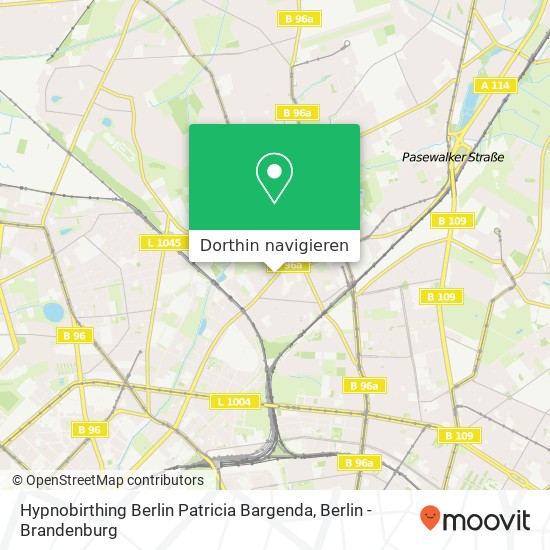 Hypnobirthing Berlin Patricia Bargenda, Wollankstraße 5 Karte