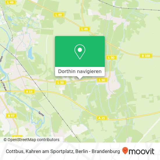 Cottbus, Kahren am Sportplatz Karte