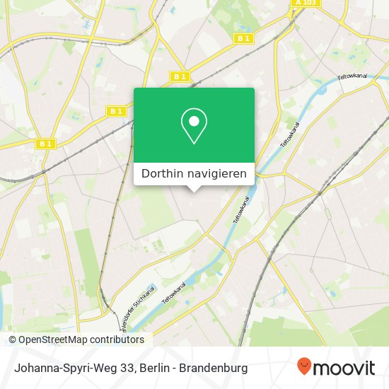 Johanna-Spyri-Weg 33, Lichterfelde, 12205 Berlin Karte