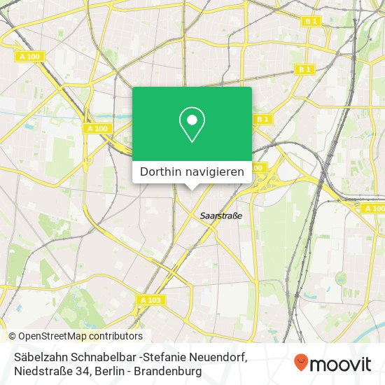 Säbelzahn Schnabelbar -Stefanie Neuendorf, Niedstraße 34 Karte