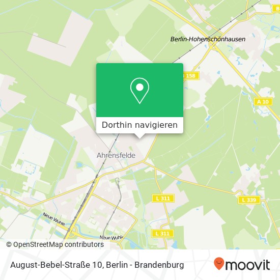 August-Bebel-Straße 10, 16356 Ahrensfelde Karte
