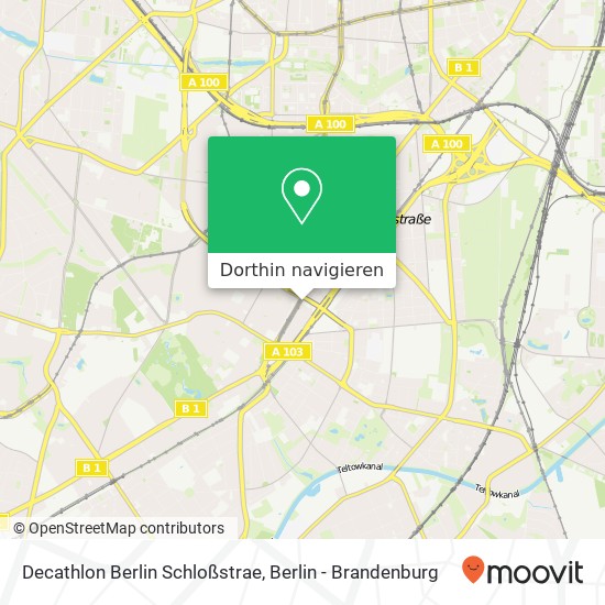 Decathlon Berlin Schloßstrae, Schloßstraße 110 Karte