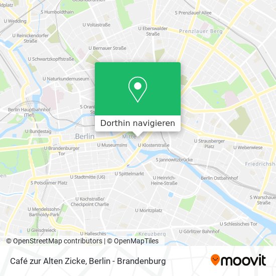 Café zur Alten Zicke Karte