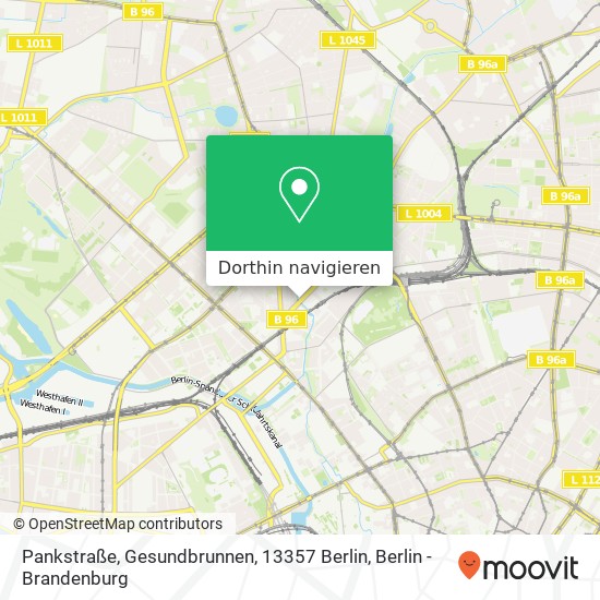 Pankstraße, Gesundbrunnen, 13357 Berlin Karte