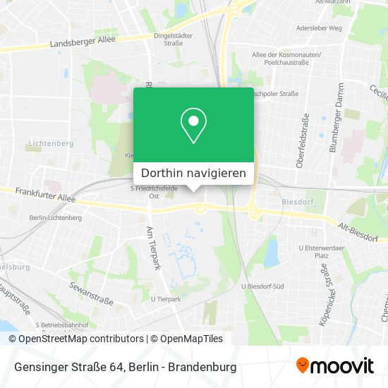 Gensinger Straße 64 Karte