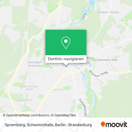 Spremberg, Schwimmhalle Karte