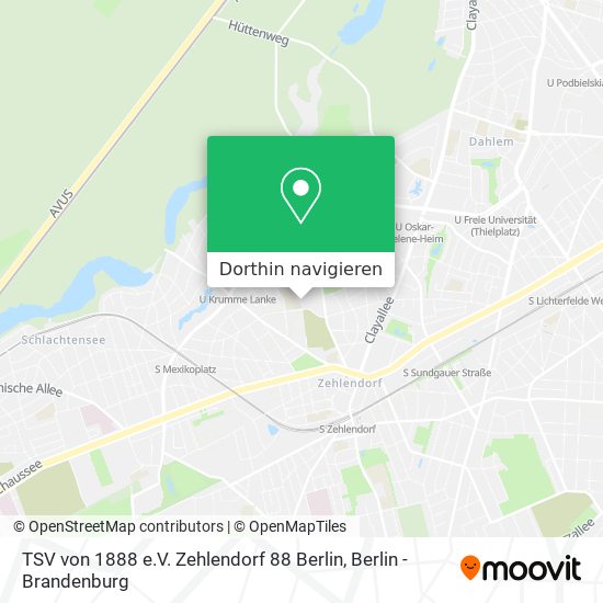 TSV von 1888 e.V. Zehlendorf 88 Berlin Karte