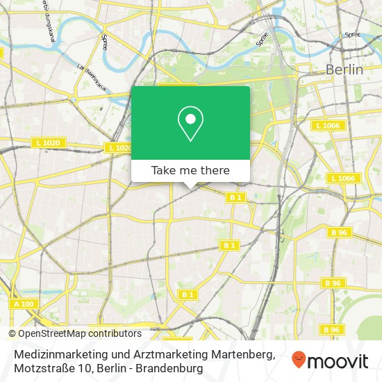 Medizinmarketing und Arztmarketing Martenberg, Motzstraße 10 Karte