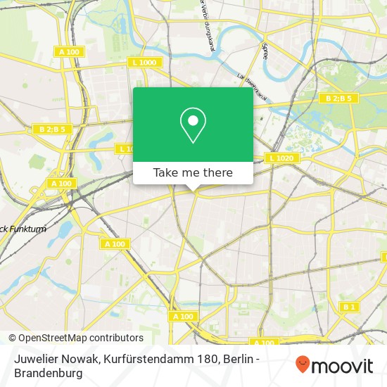 Juwelier Nowak, Kurfürstendamm 180 Karte