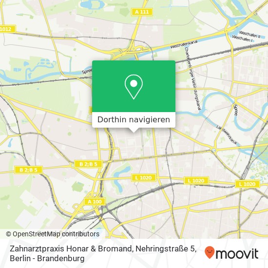 Zahnarztpraxis Honar & Bromand, Nehringstraße 5 Karte
