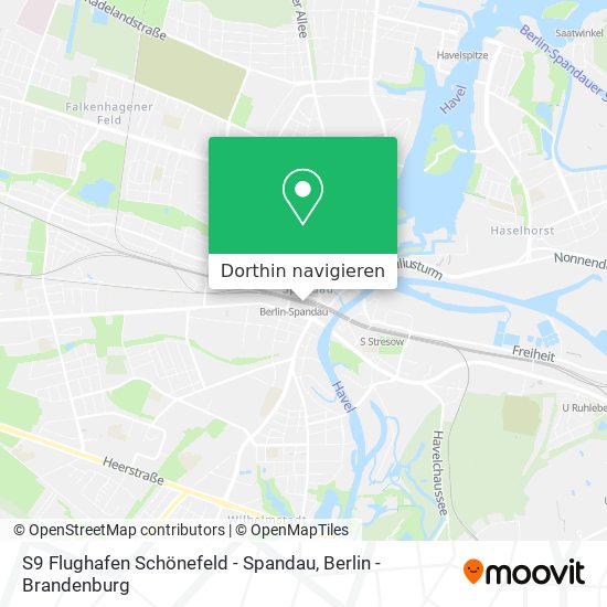 S9 Flughafen Schönefeld - Spandau Karte