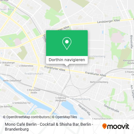 Mono Café Berlin - Cocktail & Shisha Bar Karte