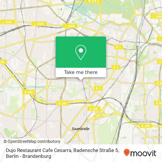 Dujo Restaurant Cafe Cesarra, Badensche Straße 5 Karte