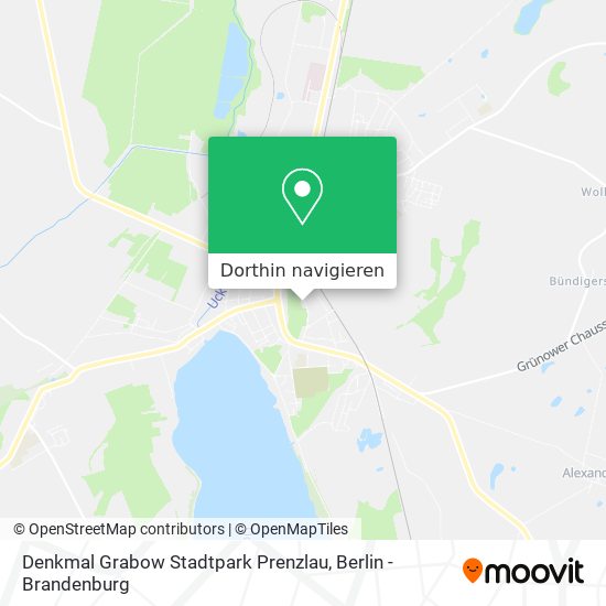 Denkmal Grabow Stadtpark Prenzlau Karte