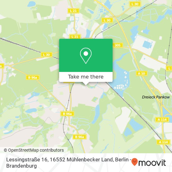 Lessingstraße 16, 16552 Mühlenbecker Land Karte