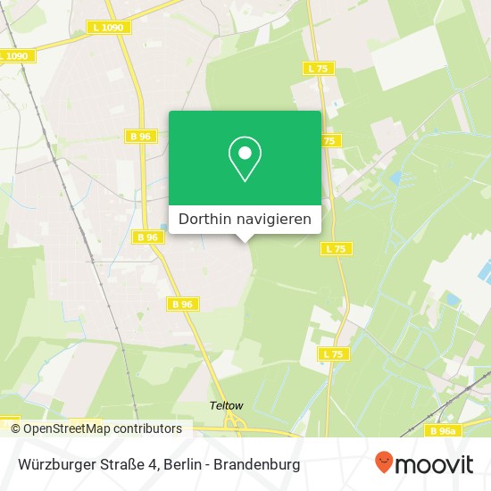 Würzburger Straße 4, Lichtenrade, 12309 Berlin Karte