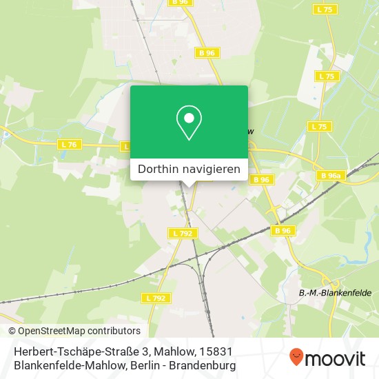 Herbert-Tschäpe-Straße 3, Mahlow, 15831 Blankenfelde-Mahlow Karte