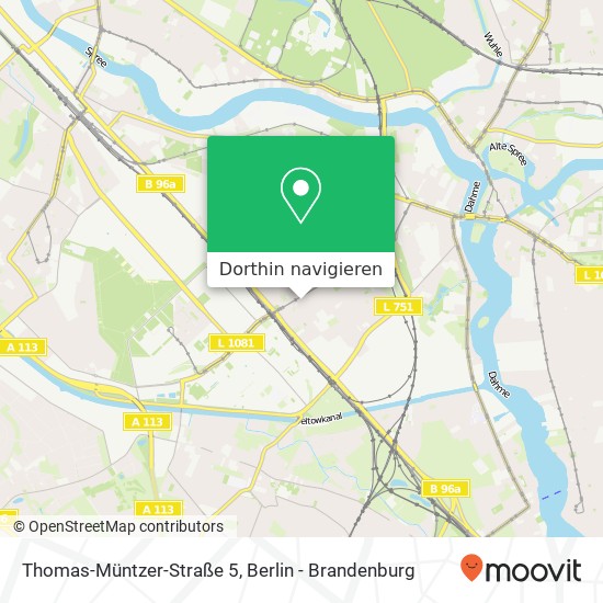 Thomas-Müntzer-Straße 5, Adlershof, 12489 Berlin Karte