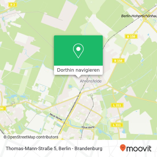 Thomas-Mann-Straße 5, 16356 Ahrensfelde Karte