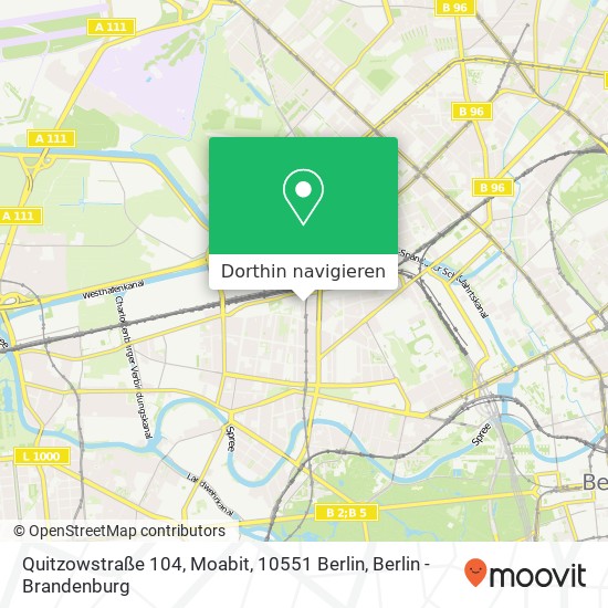 Quitzowstraße 104, Moabit, 10551 Berlin Karte