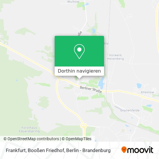 Frankfurt, Booßen Friedhof Karte