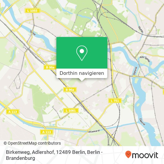 Birkenweg, Adlershof, 12489 Berlin Karte