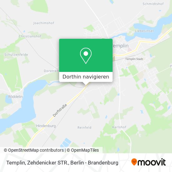 Templin, Zehdenicker STR. Karte