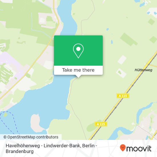 Havelhöhenweg - Lindwerder-Bank Karte