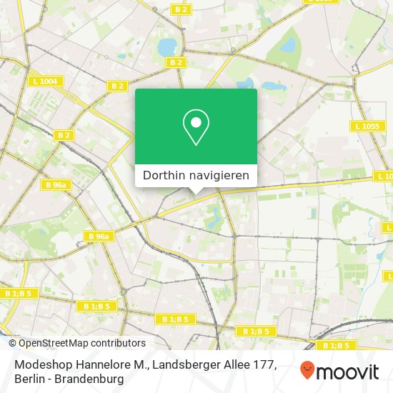 Modeshop Hannelore M., Landsberger Allee 177 Karte