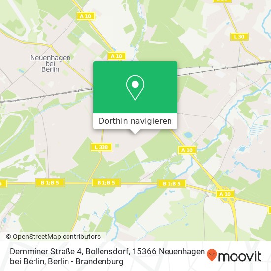 Demminer Straße 4, Bollensdorf, 15366 Neuenhagen bei Berlin Karte