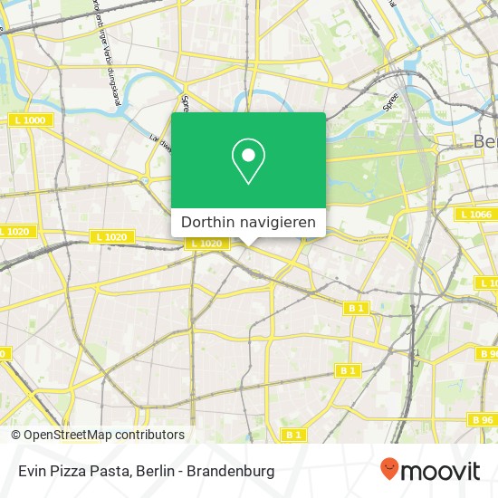 Evin Pizza Pasta, Kurfürstenstraße Karte