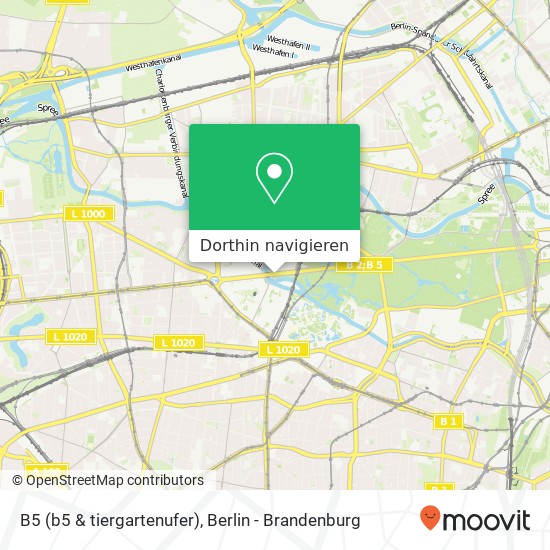 B5 (b5 & tiergartenufer), Tiergarten, 10623 Berlin Karte