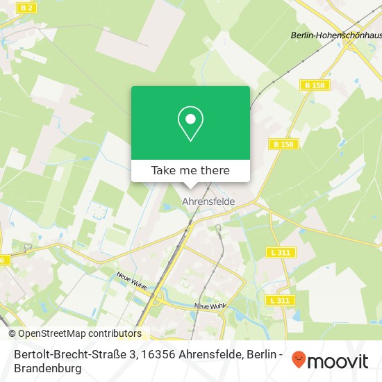 Bertolt-Brecht-Straße 3, 16356 Ahrensfelde Karte