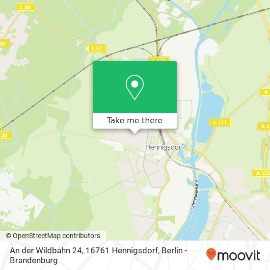 An der Wildbahn 24, 16761 Hennigsdorf Karte