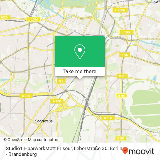 Studio1 Haarwerkstatt Friseur, Leberstraße 30 Karte