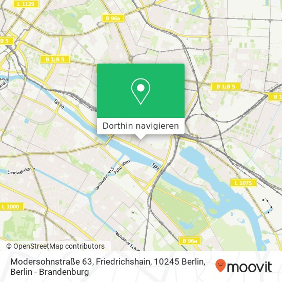 Modersohnstraße 63, Friedrichshain, 10245 Berlin Karte