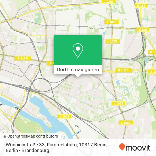 Wönnichstraße 33, Rummelsburg, 10317 Berlin Karte