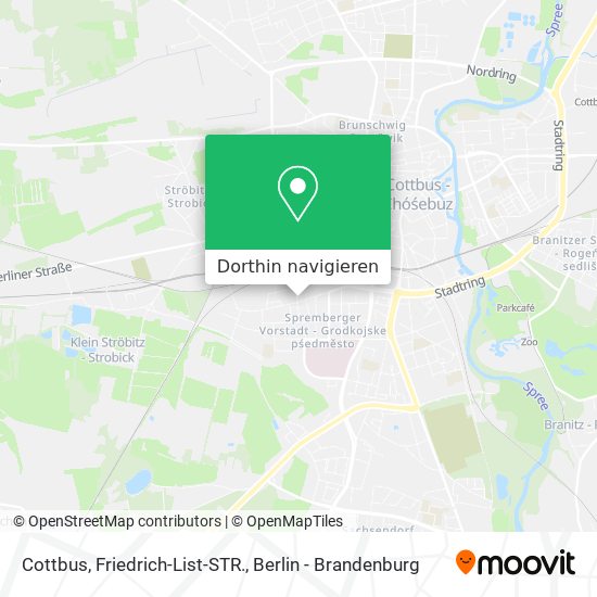 Cottbus, Friedrich-List-STR. Karte