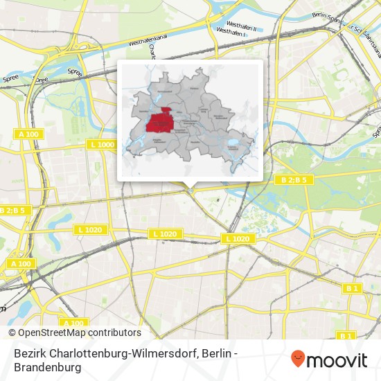 Bezirk Charlottenburg-Wilmersdorf Karte