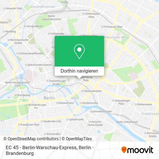 EC 45 - Berlin-Warschau-Express Karte