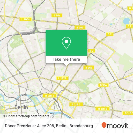 Döner Prenzlauer Allee 208 Karte