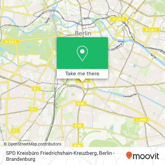 SPD Kreisbüro Friedrichshain-Kreuzberg Karte
